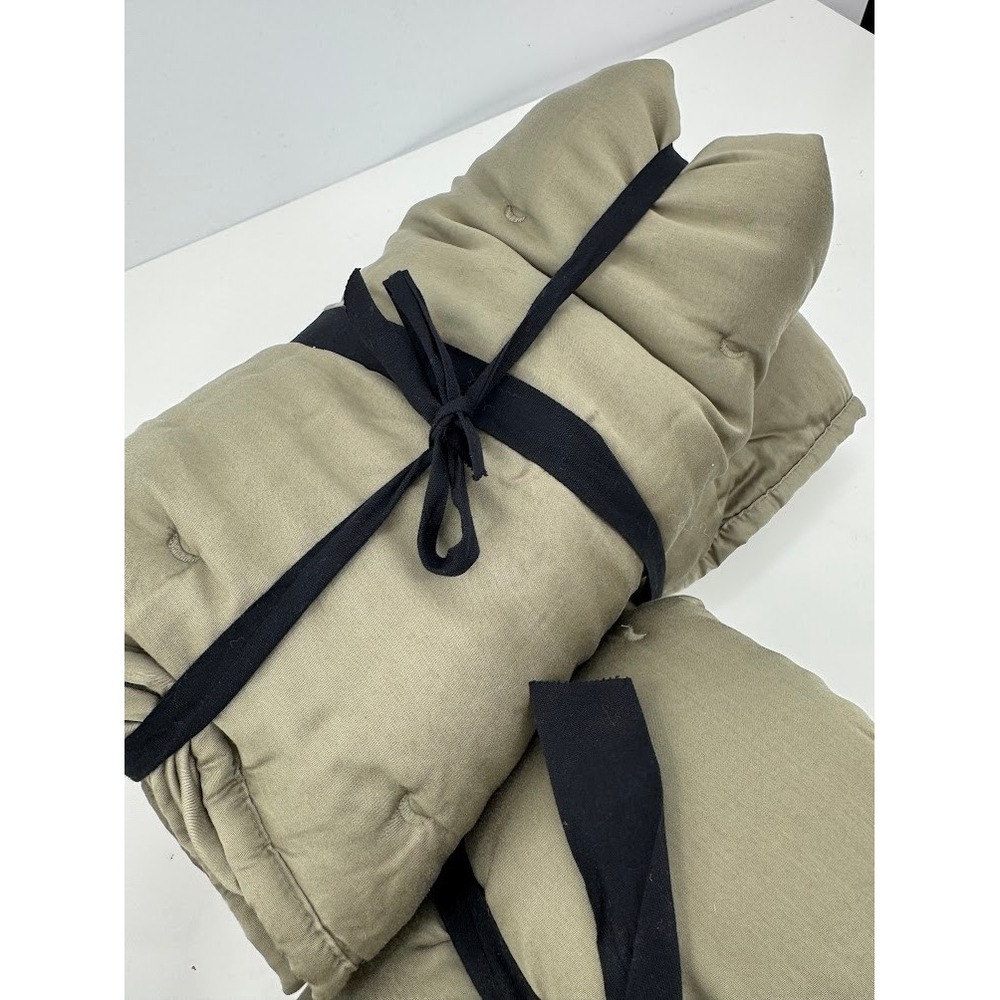 West Elm Cotton Velvet Pick Stitch Euro Sham Set Olive Green New - Picture 7 of 8
